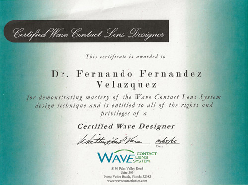 certified wave contact lens designer